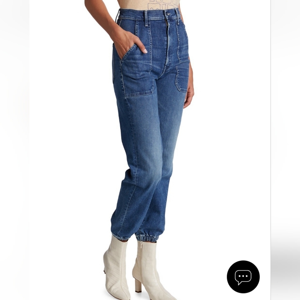 Mother Wrapper Patch Springy Ankle Jeans, Size 26